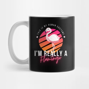 Flamingo Lovers, This Is My Human Costume I'm Really A Flamingo, funny halloween Mug